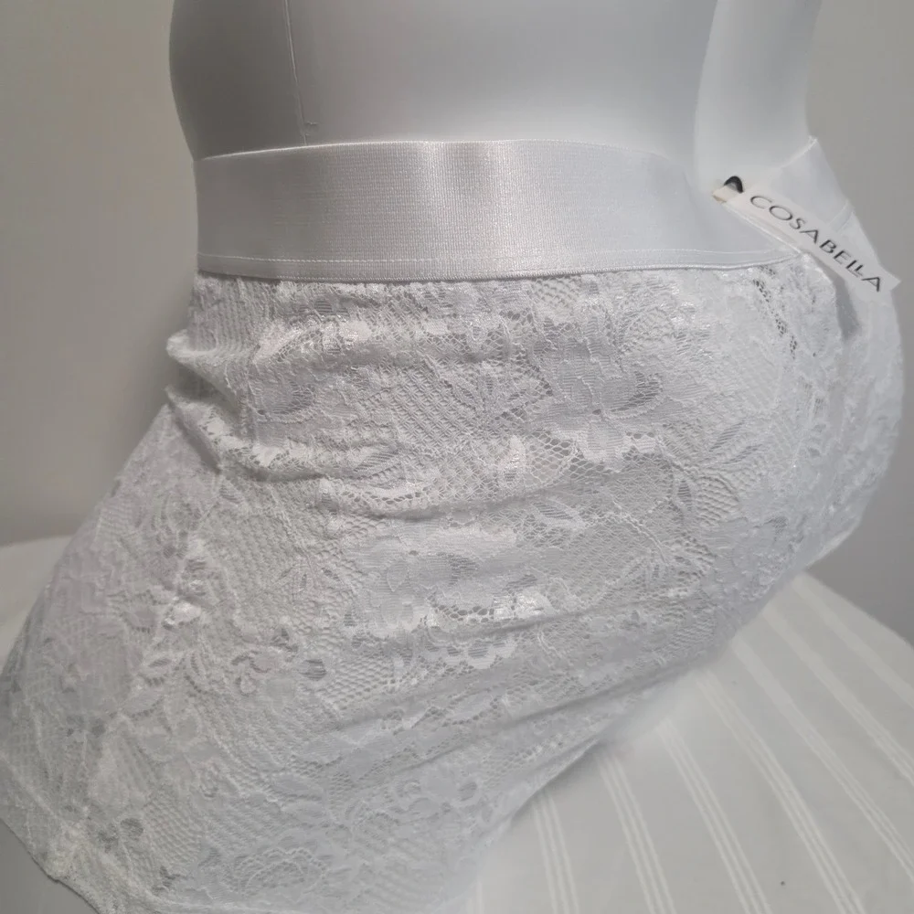 Cosabella Never Say Never Mens White Lace Boxer Briefs Trunks New